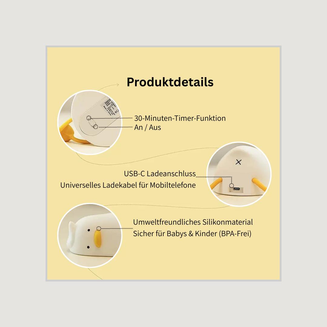 CLAMINA LEUCHTY - Sanfte Nachtlampe für angstfreies Einschlafen & süße Träume